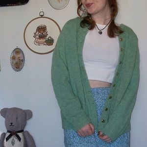 mint knit cardigan